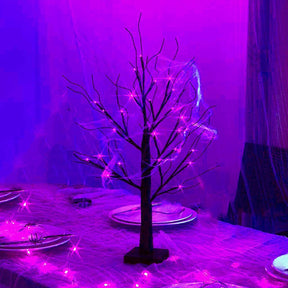 LED Simulation Purple Tree Light Halloween Thanksgiving Decoration